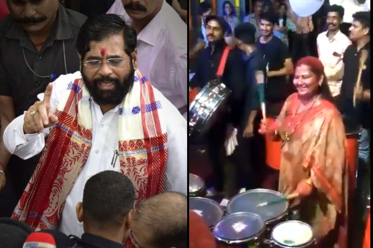 सीएम बनने के बाद जब पहली बार घर पहुंचे एकनाथ शिंदे, पत्नी ने खुद ढोल बजाकर किया स्वागत
