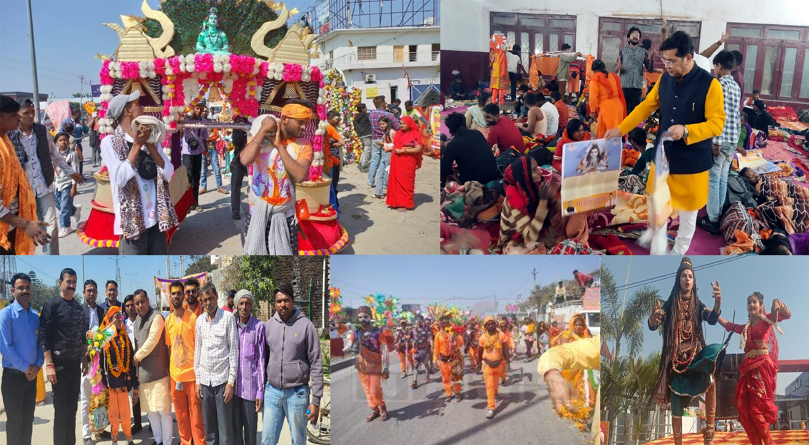 कांवरियों के लौटने से शिवमय हुआ माहौल,गाजे बाजों के साथ जोरदार स्वागत पंडाल में कांवरियों का लगा मेला: हर तरफ गूंज रहे बम बम भोले के जयकारे