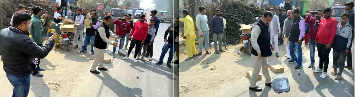 स्मार्ट प्रीपेड मीटर के खिलाफ विधायक बेहड़ ने खोला मोर्चा  बेहड़ ने सड़क पर तोड़े मीटर, टीम बैरंग वापस लौटी 