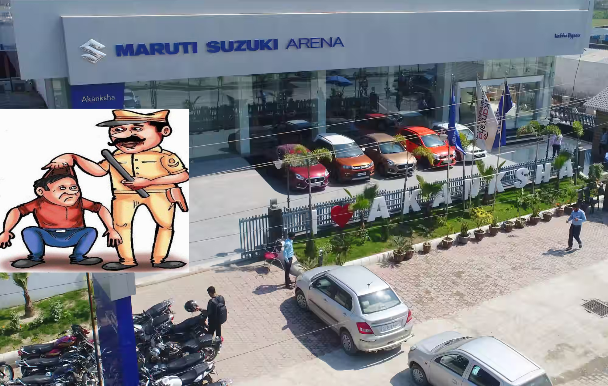 आकांक्षा ऑटोमोबाइल कार शोरूम से चुराये सामान सहित कर्मी दबोचा