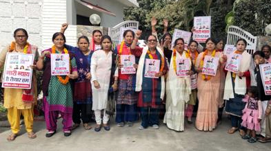 किच्छा में महिला कांग्रेस ने निकाली न्याय यात्रा