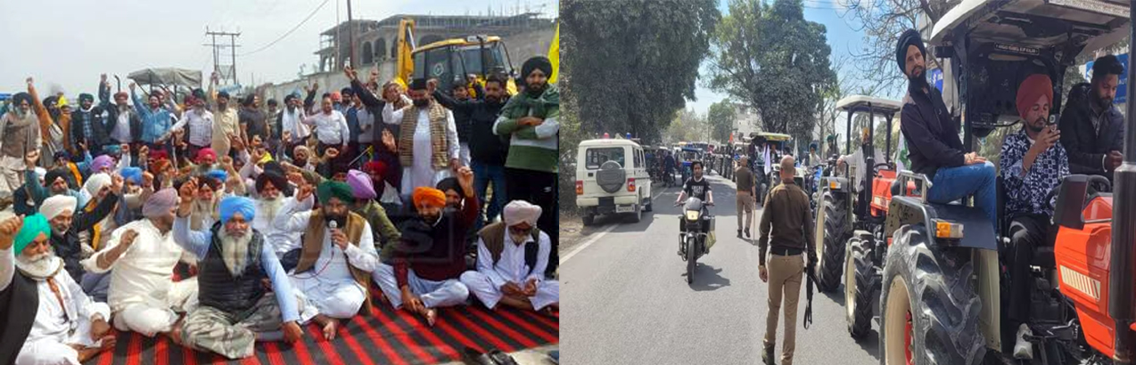 हाईवे पर सैकड़ों ट्रैक्टर  के साथ गरजे किसान बिलासपुर हाईवे पर बंगाली कालोनी मोड़ पर किया जोरदार प्रदर्शन   